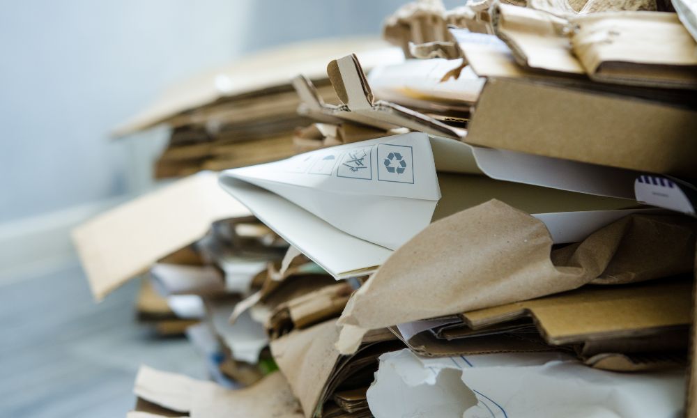 stack of cardboard recycling