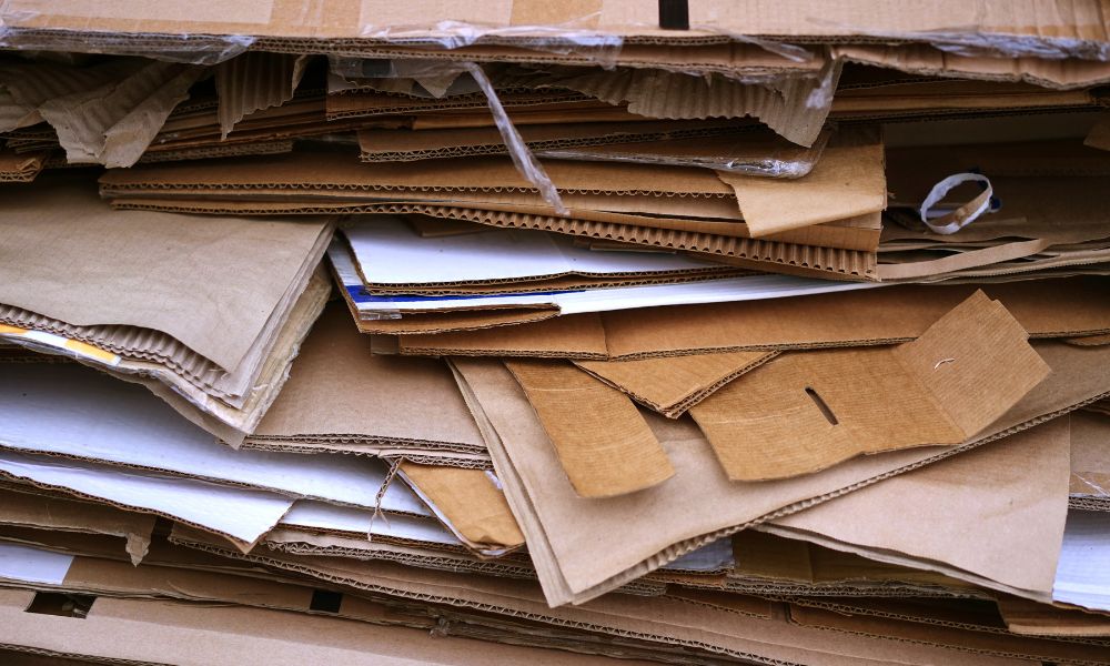stack of cardboard waste